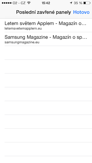 Naposledy zavřené stránky 2