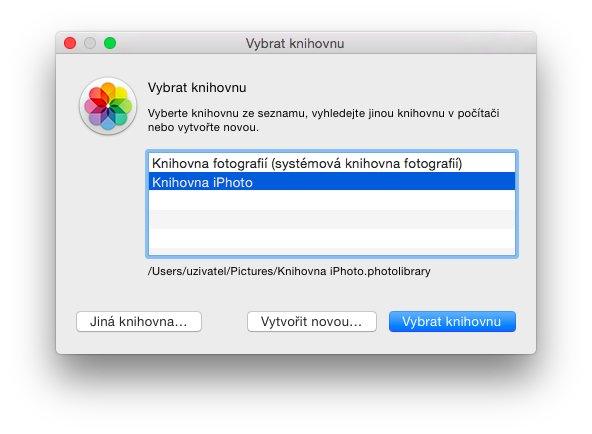 Photos knihovny nabídka