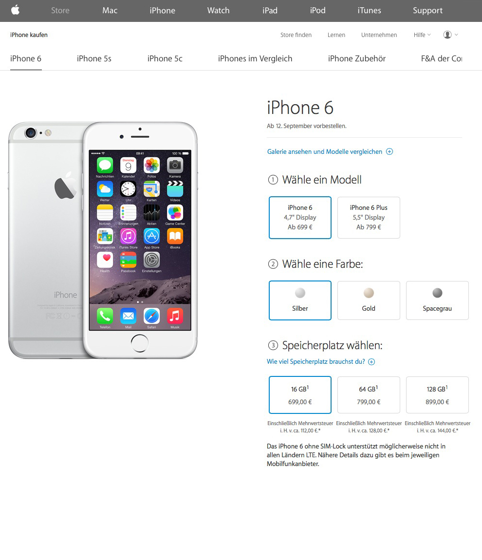 iPhone 6 cena v Německu