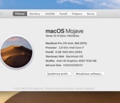 MacBook Pro 13,3” – 256GB SSD, 8GB RAM,