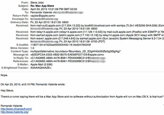 Steve Jobs mail