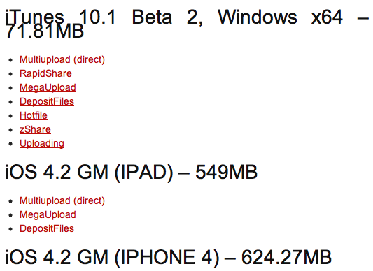 iOS 4.2 golden master download