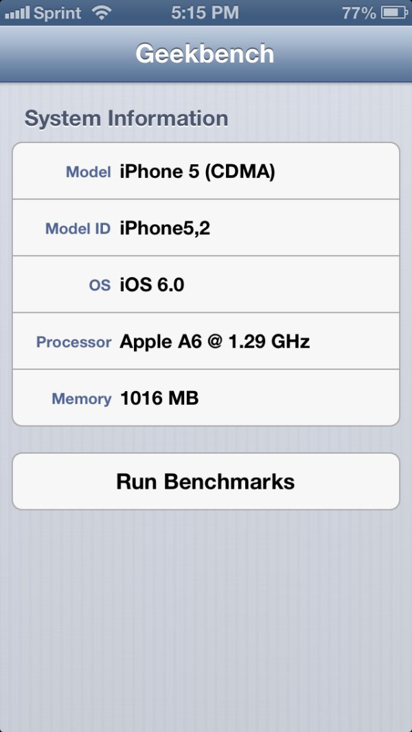 geekbench iphone 5