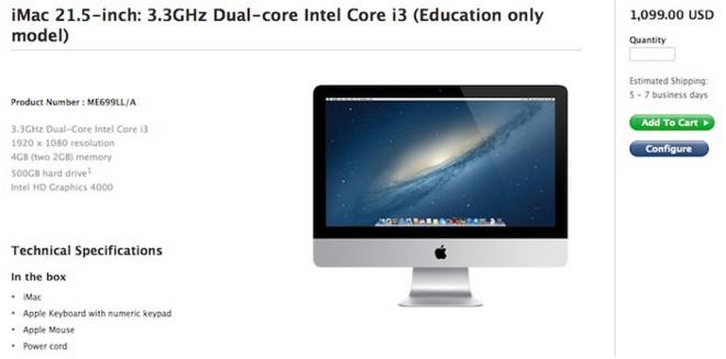 imac 2012 education