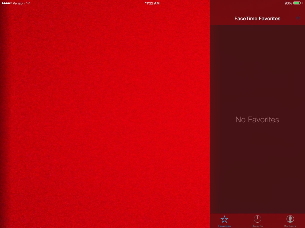 facetime favorites empty