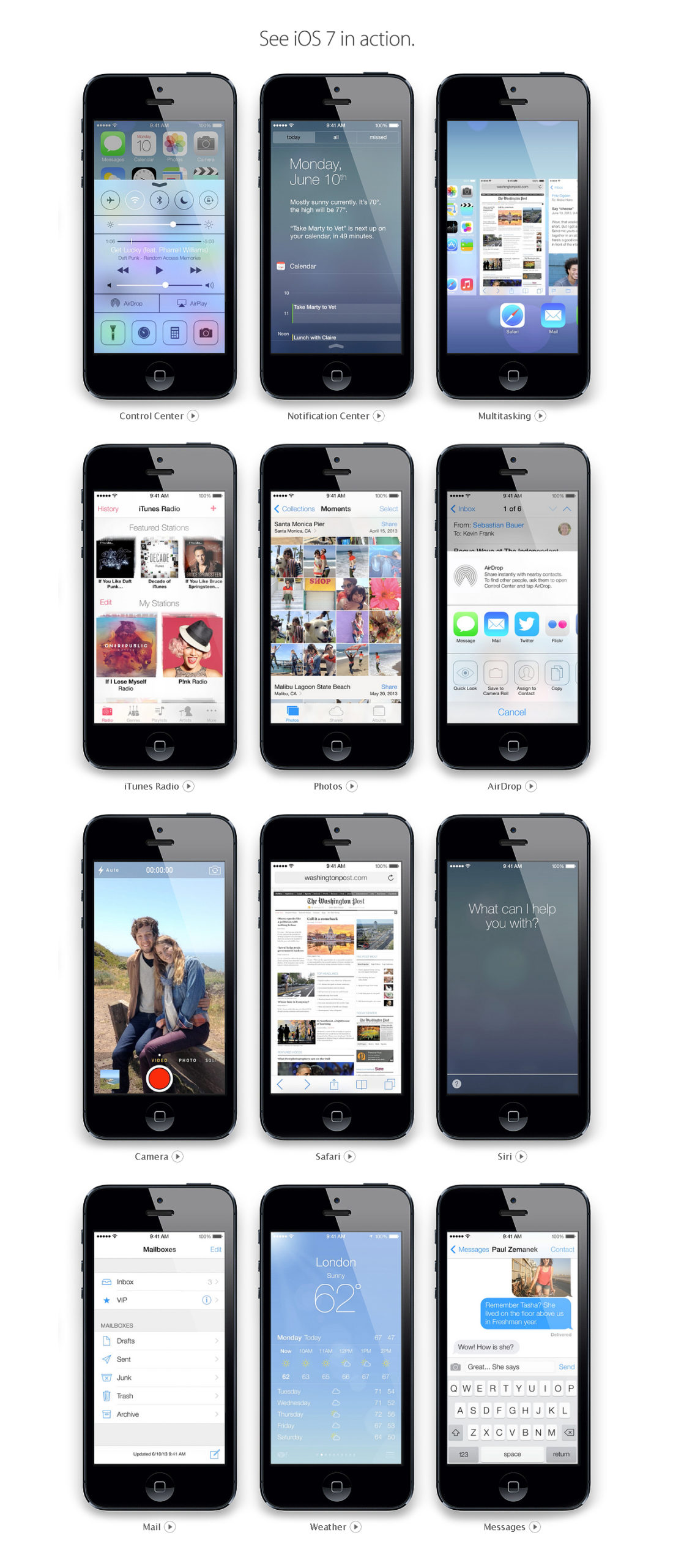 ios7 in action - black version