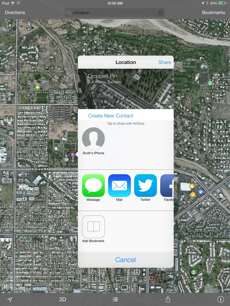 ipad maps location sharing