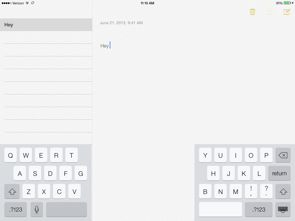 ipad notes app interface