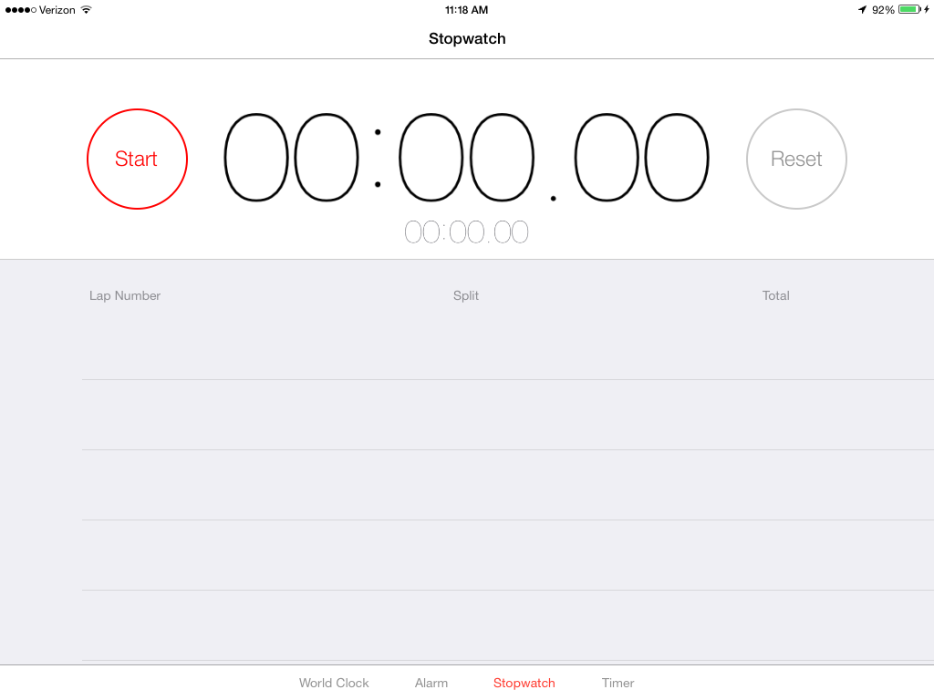 ipad stopwatch timer