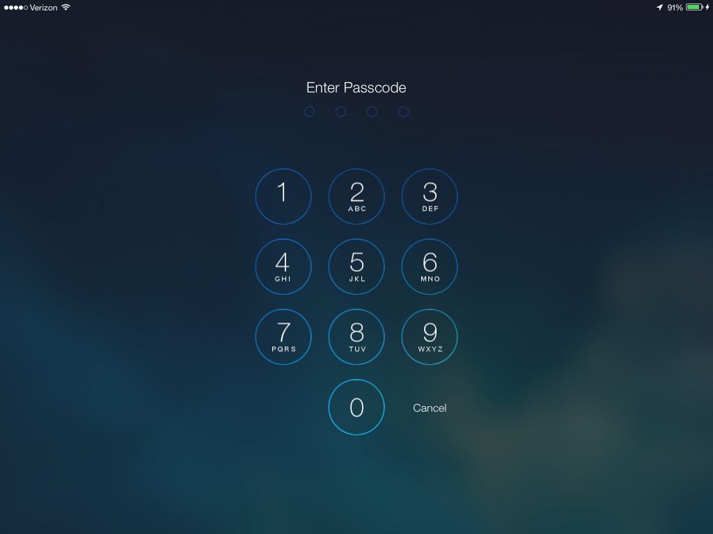 lock screen passcode entry