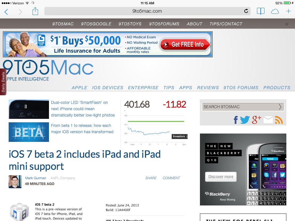 news website screenshot