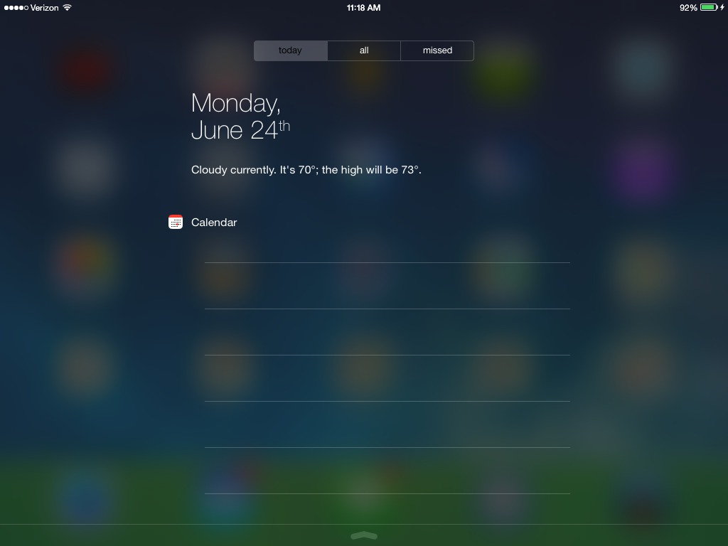 notification center calendar