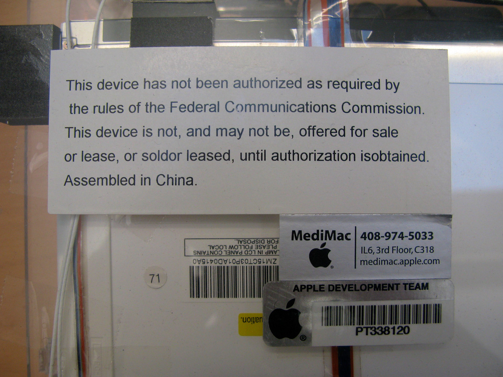 device authorization warning label