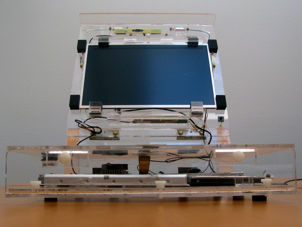 transparent laptop front view