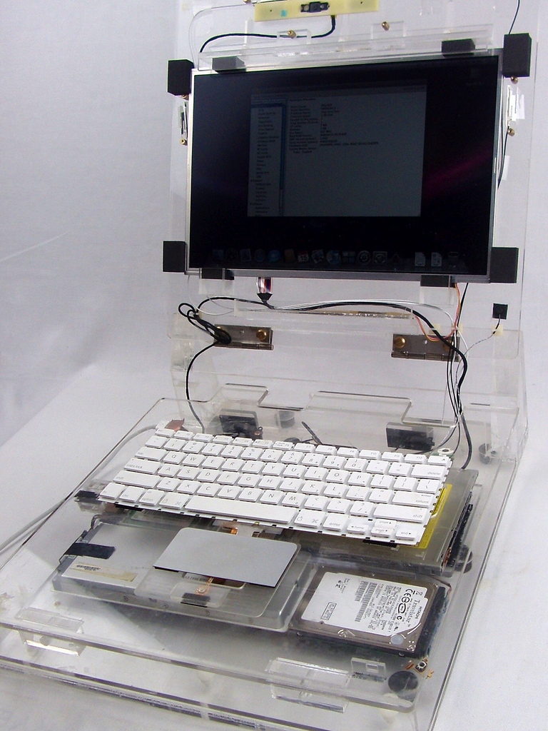 transparent laptop setup