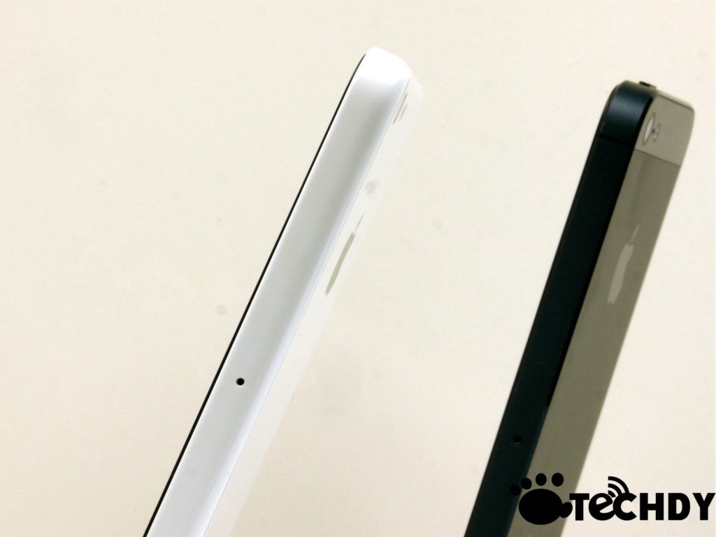 white and black smartphones angled view