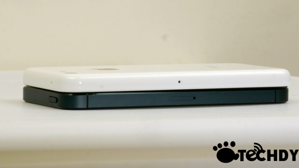 white and black smartphones side view