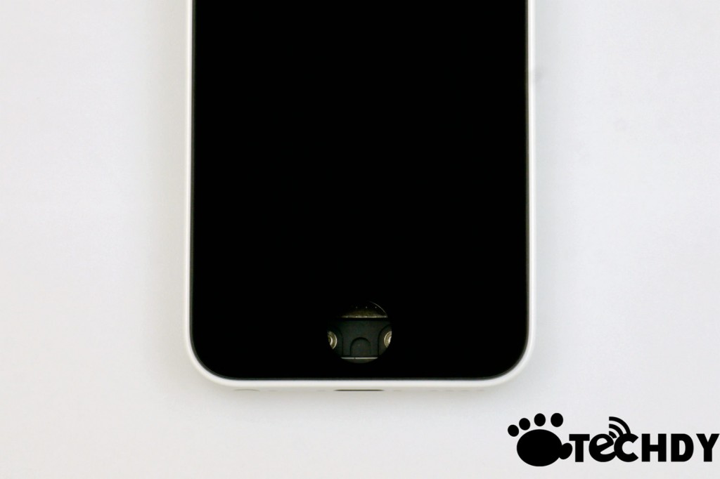 white smartphone bottom detail