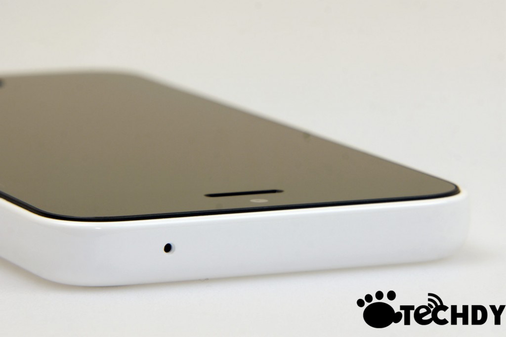 white smartphone corner view