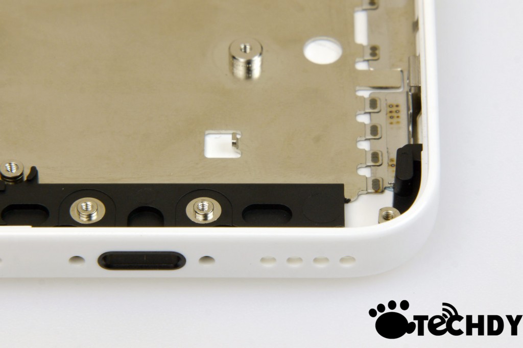white smartphone frame bottom detail