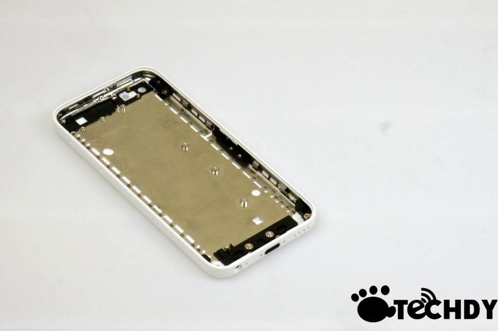 white smartphone frame top view