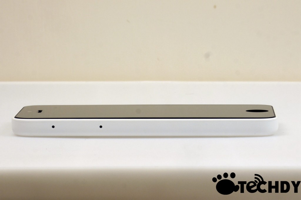 white smartphone horizontal view