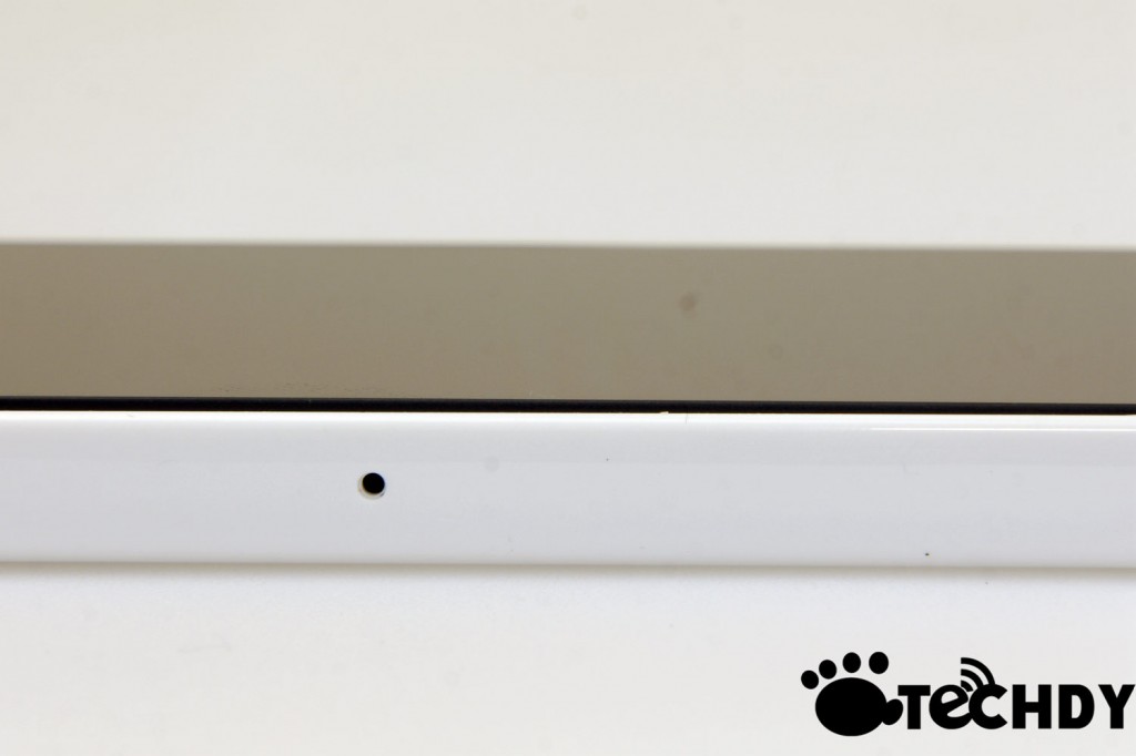 white smartphone side detail