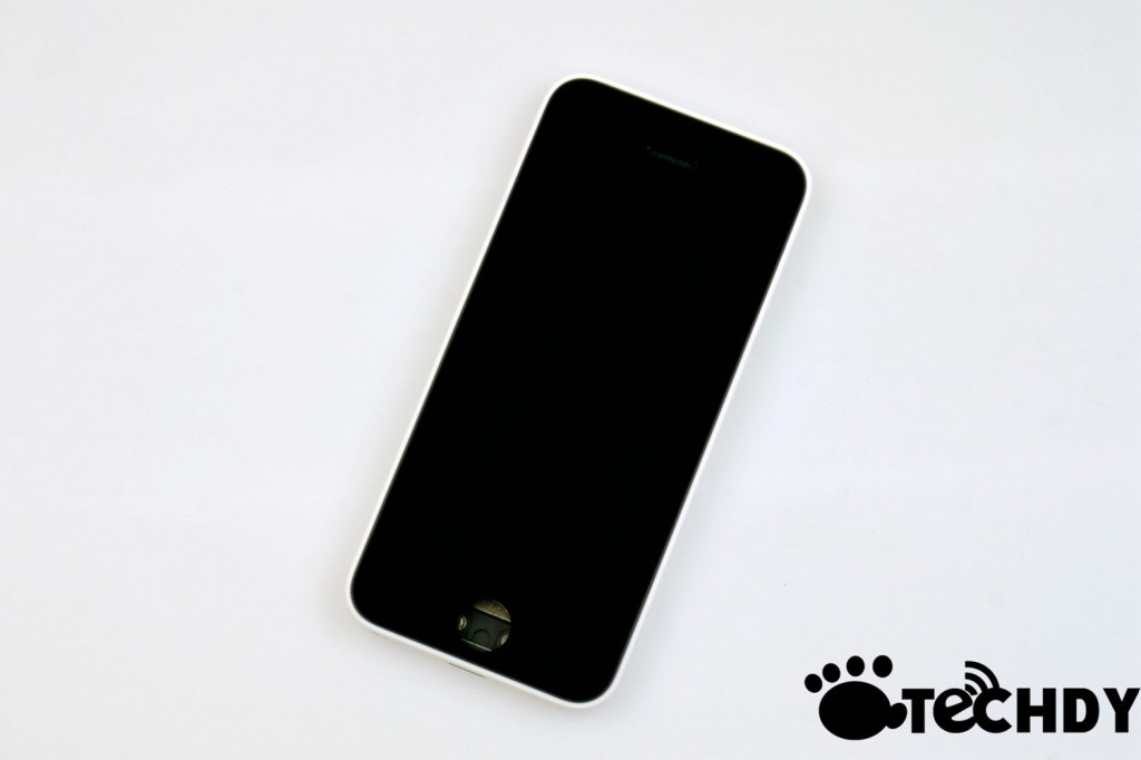 white smartphone vertical display