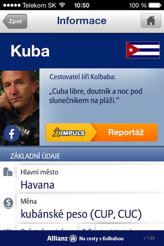 cuba travel information screen