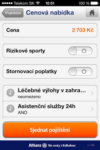 insurance quote options screen