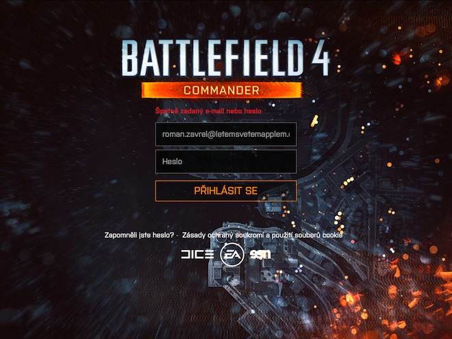 battlefield 4 login screen