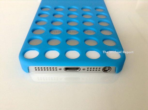 bottom view blue iphone case