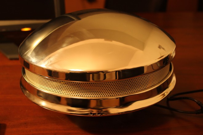 metallic device angle view