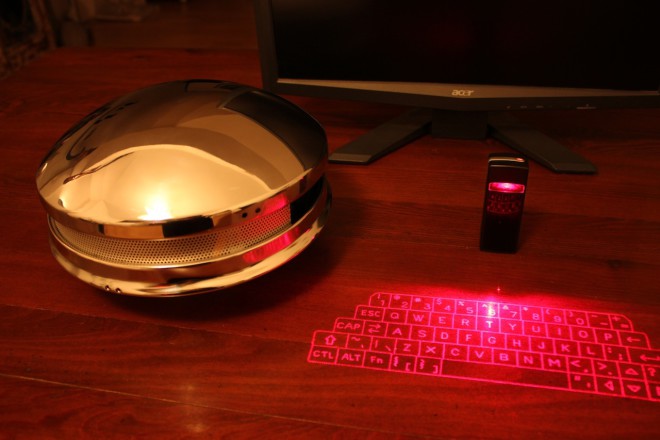 metallic device laser keyboard