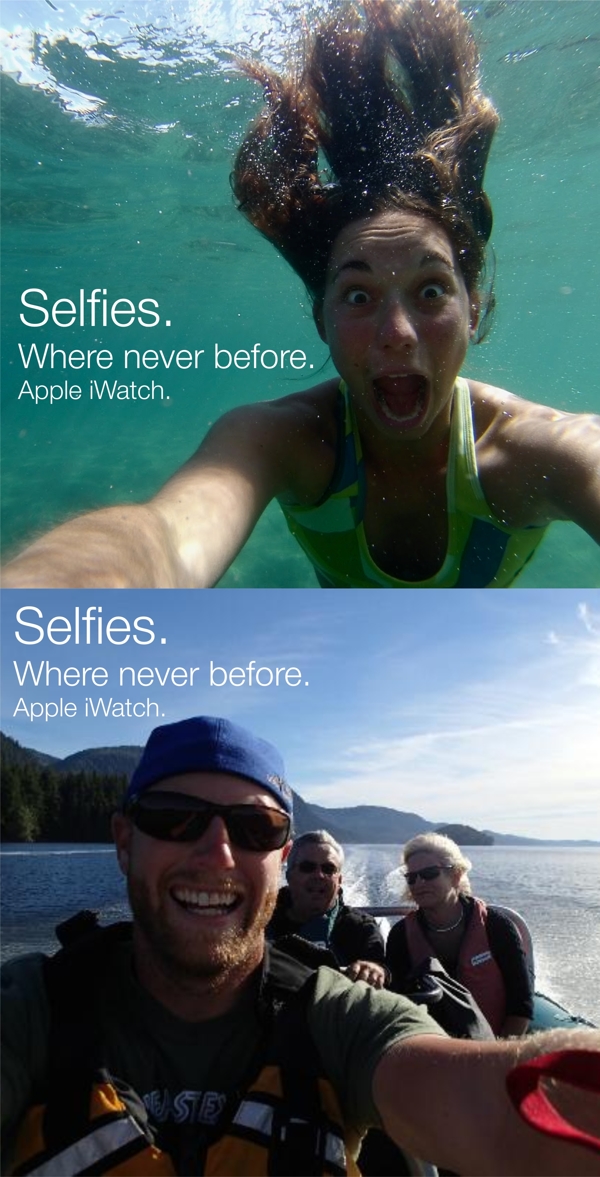 underwater selfie and group photo