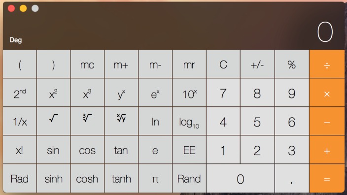 OS X Yosemite Calculator