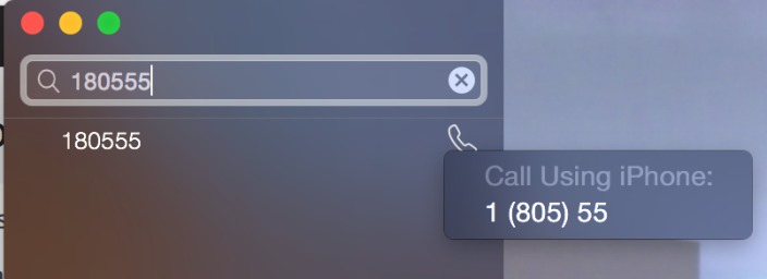 OS X Yosemite FaceTime handoff call