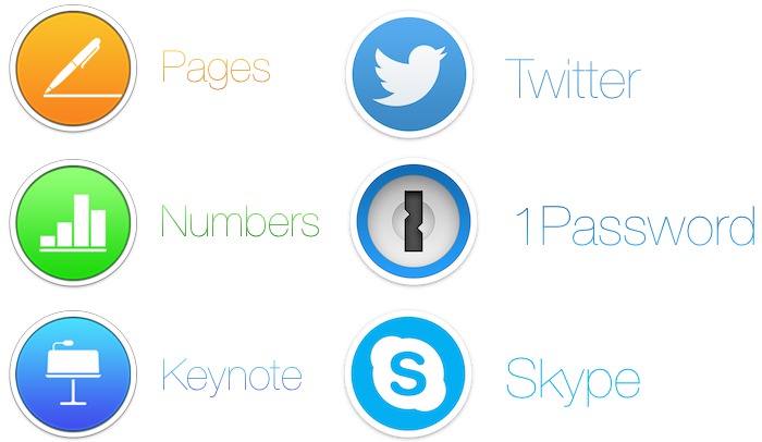 OS X Yosemite iWork icons