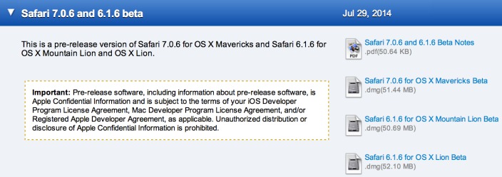 Safari 7.0.6 & Safari 6.1.6