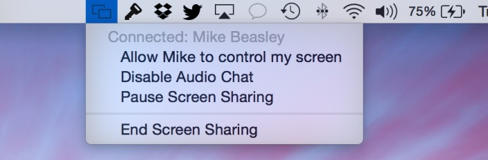 OS X Yosemite Screen Sharing