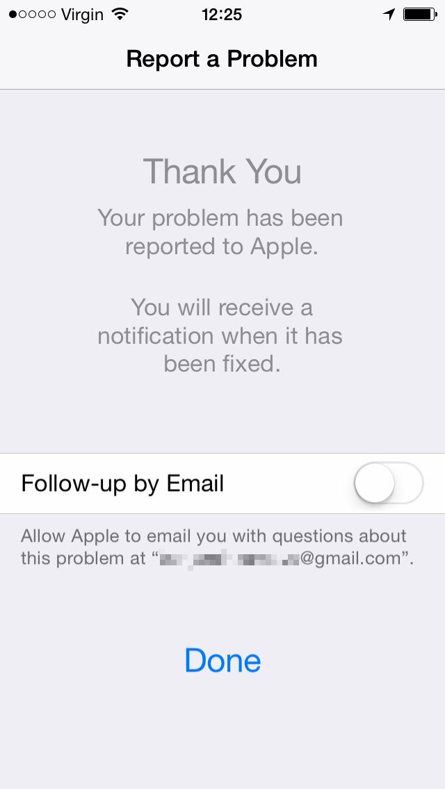 Report problem Apple maps