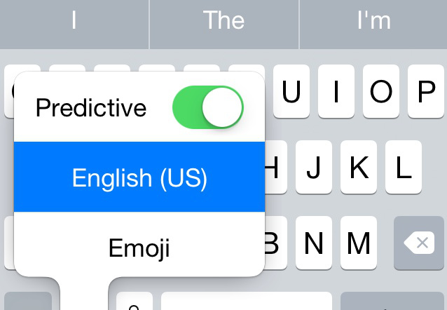 iOS 8 beta 5 predictive toggle