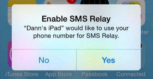 iOS 8 beta 5 sms relay