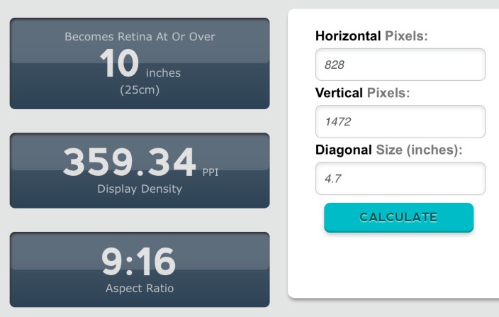 iPhone 6 4.7-inch 539 ppi