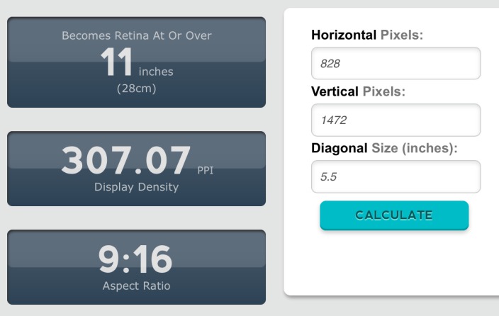 iPhone 6 5.5-inch 461 ppi