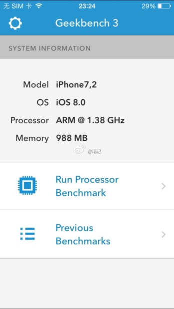 Geekbench3 iPhone 6