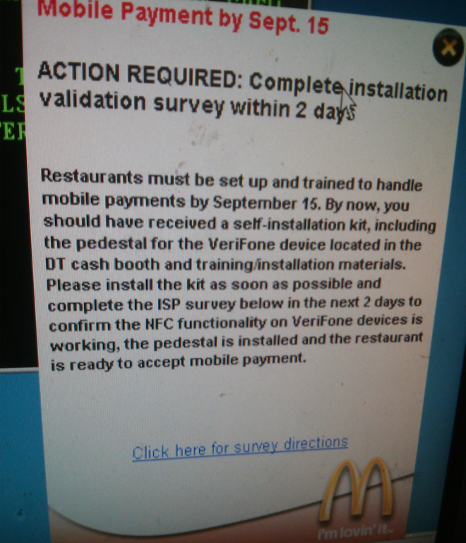 McDonalds mobile NFC