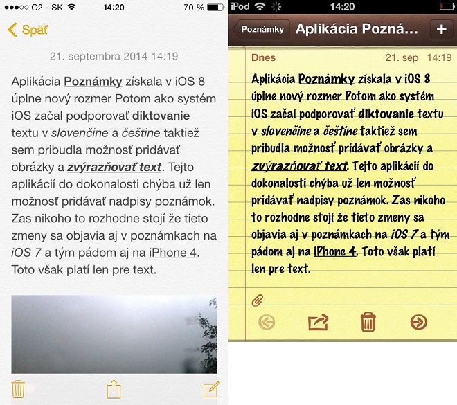 iOS 8 - iOS 6 Poznámky kompatibilita