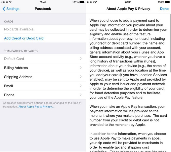 iOS 8.1 Apple Pay