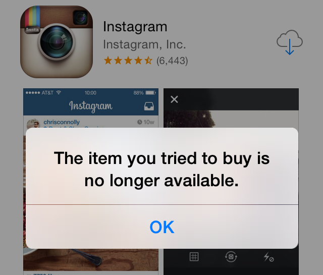 iTunes App Store no longer available